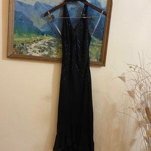Black long dress with sequence